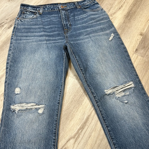 Buffalo David Bitton Stonewashed High Rise Straight Jayden Relaxed Ankle Jeans - Picture 4 of 12